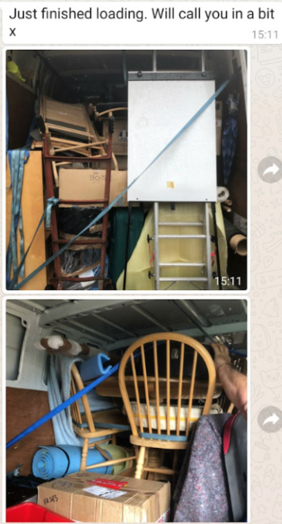 image of removal van with personal belongings - Truth After Abuse
